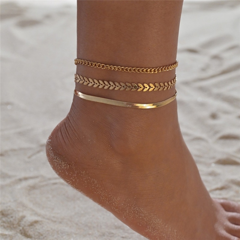 Simple Chain Anklets for Women