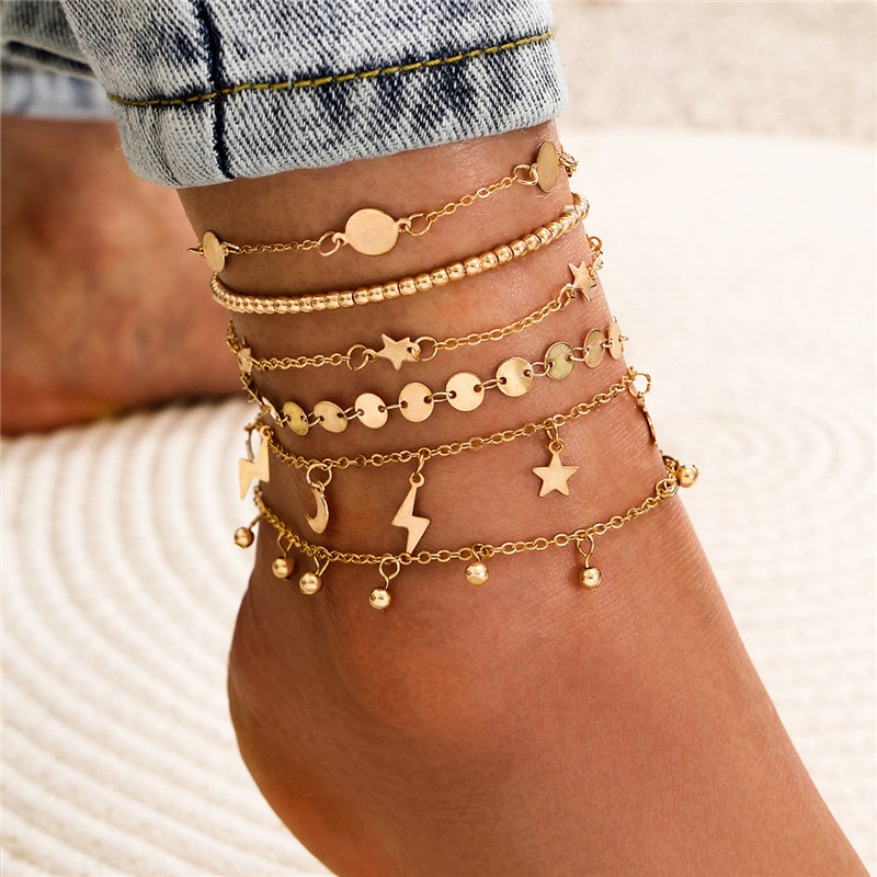 Crystal Butterfly Multi-Layer Anklet