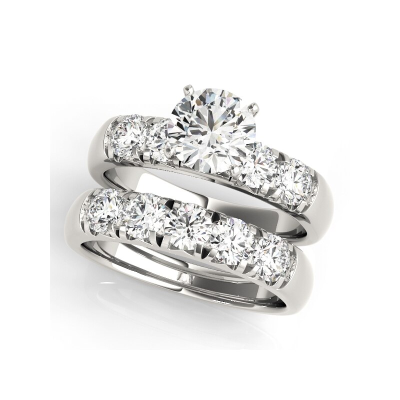 Fashion Solid Silver Wedding Rings Set