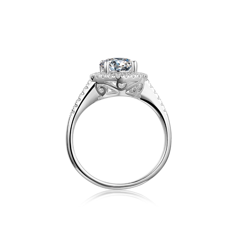 Silver Heart Engagement Ring