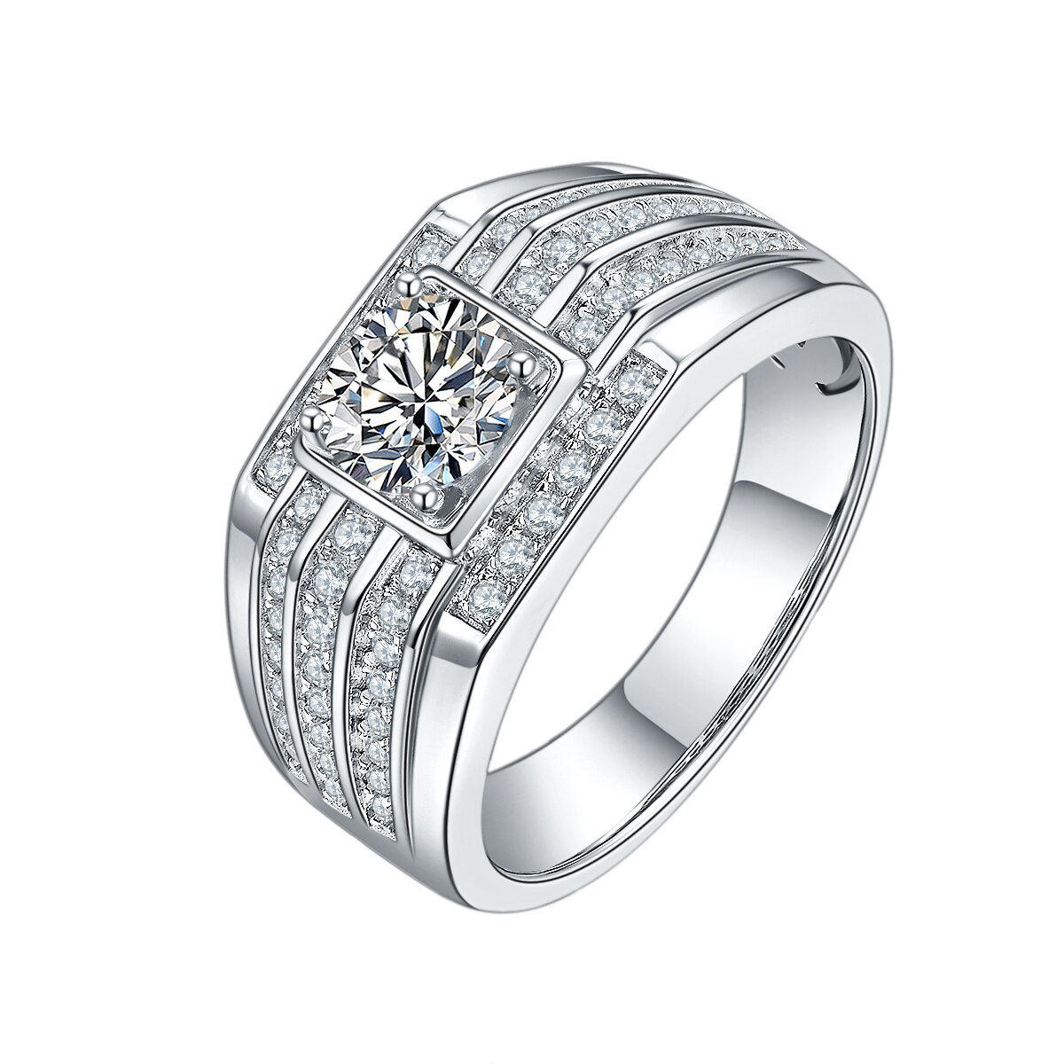 Sterling Silver Moissanite Ring for Wedding