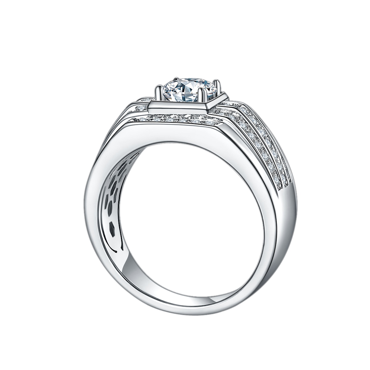 Sterling Silver Moissanite Ring for Wedding