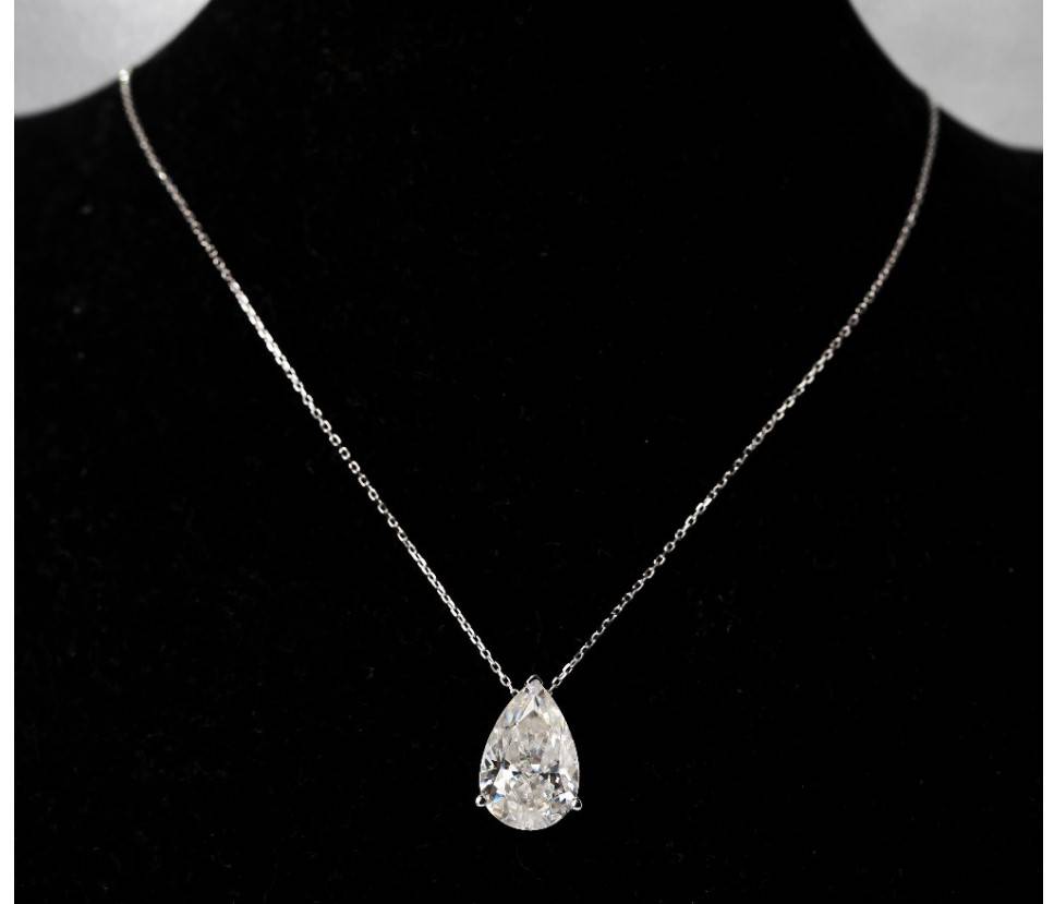 Women's 14K Gold Water Drop Moissanite Necklace
